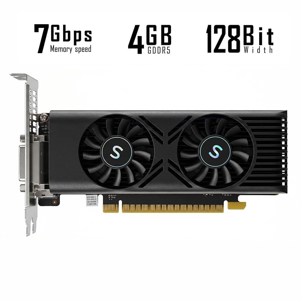 GTX 1050 Ti Grafikkarte für PC, 4GB GDDR5 128-bit, HDMI DisplayPort DVI-D, Computer GPU, Gaming Grafikkarte, PCI Express x16, DirectX 12 Bild 3