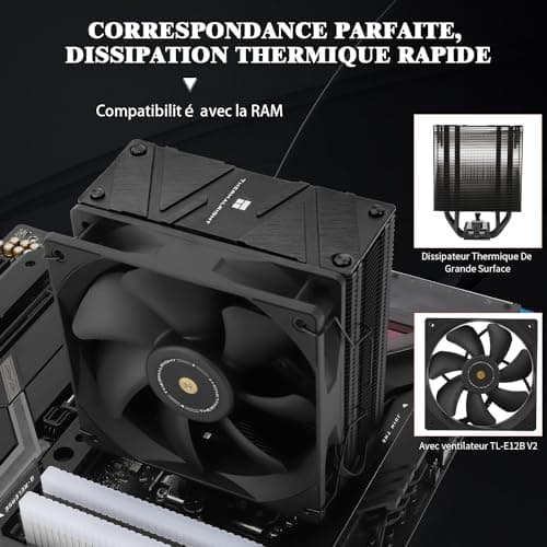 TR Assassin Spirit 120 EVO Dark CPU-Kühler, 120 mm PWM leise Fan, AGHP 4. Technologie, unterstützt Intel LGA1700/1150/1151/1200, AMD AM4/AM5 Bild 6
