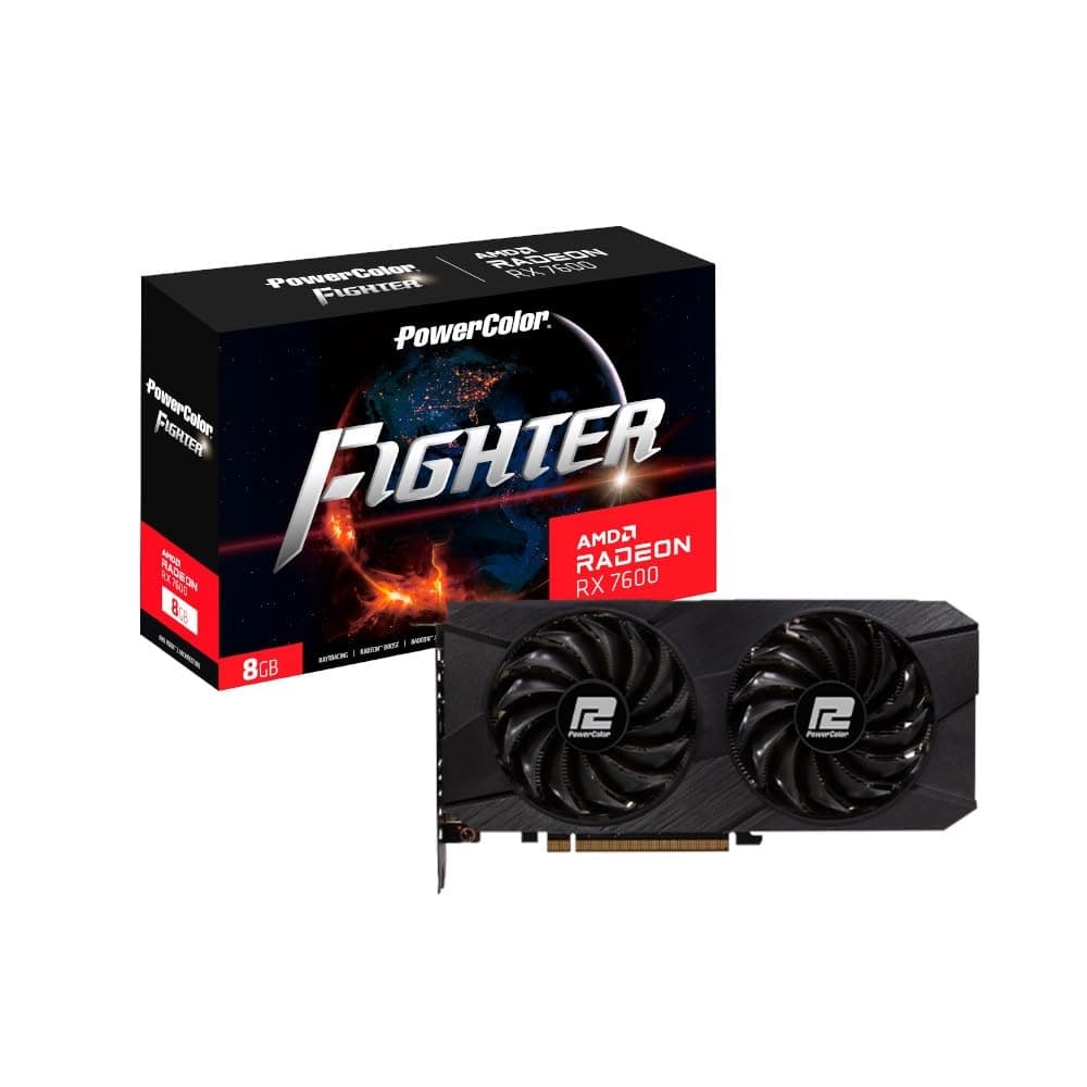 PowerColor AMD Radeon RX 7600 mit Dual Fan Fighter Grafikkarte [RX7600 8G-F/V2] Bild 4