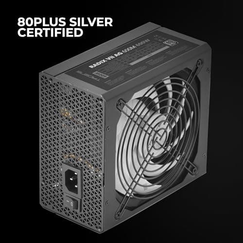 Tacens Radix VII AG 600, Vollmodulares 600W ATX-Netzteil, 10 Jahre Garantie, 80Plus Silver, +87% Wirkungsgrad, 140mm FDB-Lüfter mit AI-RPM Technologie, Japanische-Kondensatoren 105º, Schwarz Bild 6