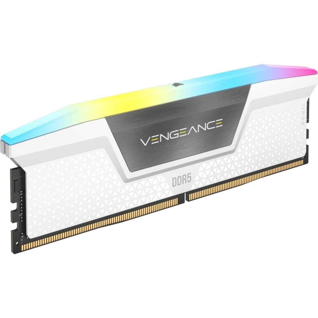 CORSAIR Vengeance RGB DDR5 RAM 64GB (2x32GB) Bis zu 6000MHz CL32-40-40-84 1.40V Intel XMP 3.0 Desktop-Arbeitsspeicher – Weiß (CMH32GX5M2B6000C28) Bild 4
