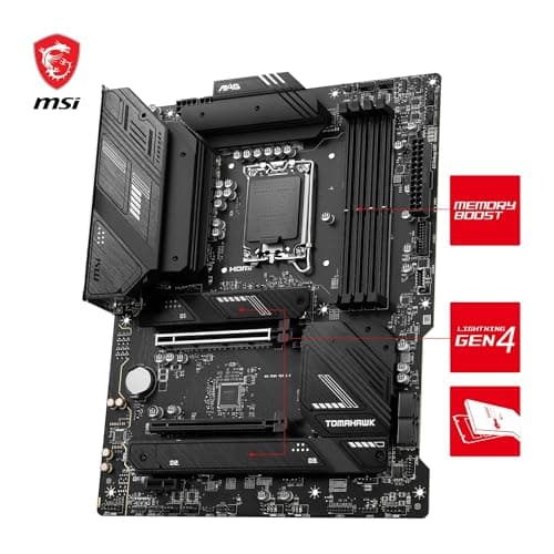 MSI MAG B760 Tomahawk WiFi Mainboard, ATX - Unterstützt Intel Core Prozessoren der 12., 13. & 14. Generation, LGA 1700-75A DrMOS VRM, DDR5 Memory Boost 7000+MHz/OC, PCIe 5.0 x16, M.2 Gen4, Wi-Fi 6E Bild 6