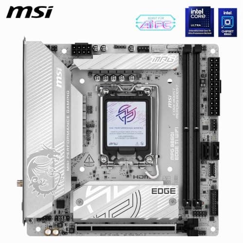 MSI MPG B860I Edge TI WiFi Mainboard, Mini-ITX - Unterstützt Intel Core Ultra Prozessoren (Series 2), LGA 1851-110A SPS VRM, DDR5 Memory Boost (8600+ MT/s OC), PCIe 5.0 x16, M.2 Gen5, Wi-Fi 7 Bild 4
