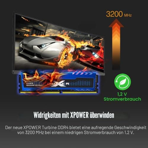 Silicon Power XPOWER Turbine Gaming DDR4 3200MHz (PC4 25600) 288-pin CL16 1,35V UDIMM Desktop-Speichermodul (niedrige Spannung) Bild 4