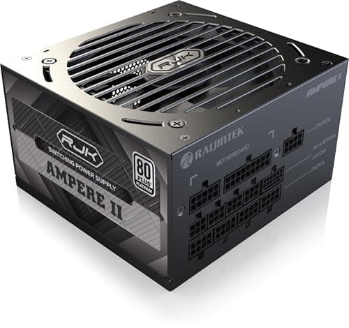 RAIJINTEK Ampere II 850W Netzteil, 80 Plus Platin, ATX 3.1, Vollmodular, PCIe 5.1 12V-2x6 Anschluss, Kompaktes Design, 10 Jahre Garantie – Schwarz 850W Schwarz Bild 2