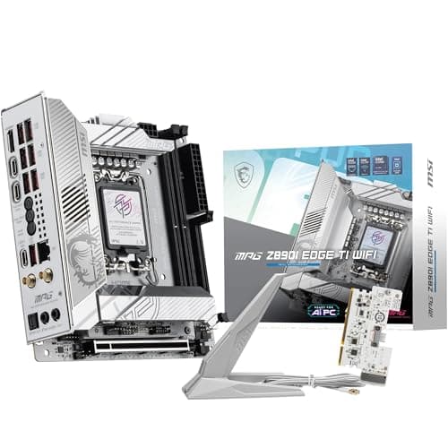 MSI MPG Z890I Edge TI WiFi Mainboard, Mini-ITX - Unterstützt Intel Core Ultra Prozessoren (Serie 2), LGA 1851-110A SPS VRM, DDR5 Memory Boost (8600+ MT/s OC), PCIe 5.0 x16, M.2 Gen5, Wi-Fi 7, 5G LAN Bild 2