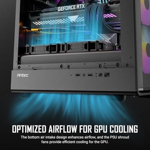 ANTEC Performance P6 Neo ARGB ATX Midi Tower PC Gehäuse – High-Airflow Gaming Case mit Tempered Glass, Schwarz Bild 8