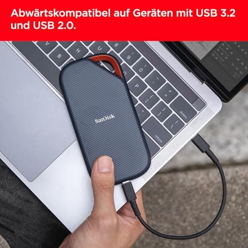 SanDisk Extreme PRO mit USB4 4 TB (portable SSD, bis zu 3.800 MB/s Lesegeschwindigkeit, robustes Design mit IP65, kompatibel mit USB-C & Thunderbolt, Silikonhülle & Aluminiumgehäuse) Schwarz USB4 4 TB Bild 5