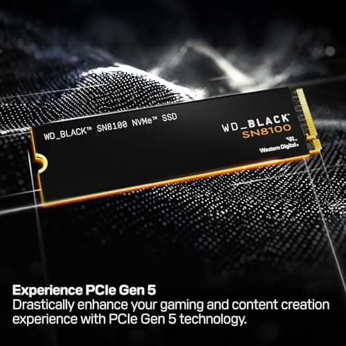 WD_Black SN8100 4 TB PCIe 5.0x4 NVMe M.2 SSD, Lesegeschwindigkeiten von bis zu 14.900 MB/s, Schreibgeschwindigkeiten von bis zu 14.000 MB/s, TLC 3D CBA NAND 4 TB Non Heatsink Bild 7