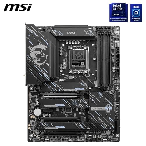 Z890 GAMING PLUS WIFI6E-Mainboard, ATX – unterstützt Intel Core Ultra-Prozessoren (Series 2), LGA 1851 – DDR5-Memory Boost (bis zu 9200+ MT/s im Overclocking), 1 x PCIe 5.0 x16, 1 x M.2 Gen5, Intel Ki Bild 4