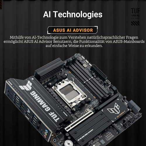 ASUS TUF Gaming B850M-PLUS WIFI7 Mainboard Sockel AMD AM5 (Micro-ATX, DDR5, PCIe 5.0, 3X M.2 Slots, Realtek 2.5Gb Ethernet, Rear USB 20Gbps Typ-C, Front USB 10Gbps Typ-C) Bild 4
