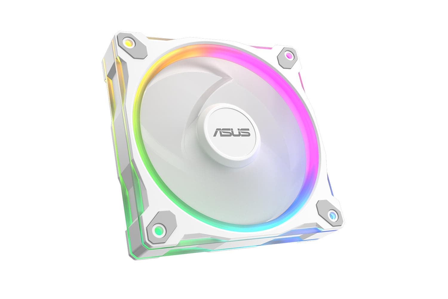 ASUS Prime MR120 White ARGB-Gehäuselüfter Single Pack (beidseitige Beleuchtung, 20 adressierbare RGB-LEDs, 28 mm Rahmen, PWM-Steuerung, Lüfterdrehzahl 1600 U/min, 21dB(A) Lärmpegel, 58 CFM, Weiß) Bild 7