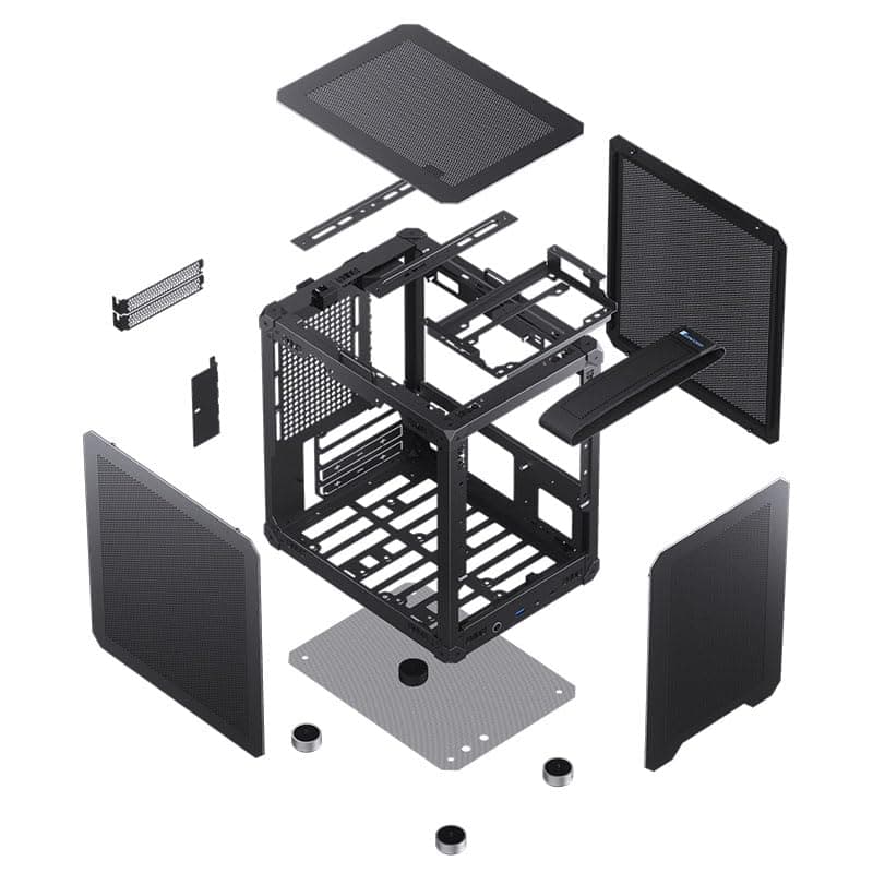 Jonsbo C6-ITX PC-Gehäuse Mini-Tower Schwarz – kompakt, Mini-ITX, GPUs bis 255 mm, CPU-Kühler bis 75 mm, bis zu 3 Lüfter, USB-C Front I/O Bild 5