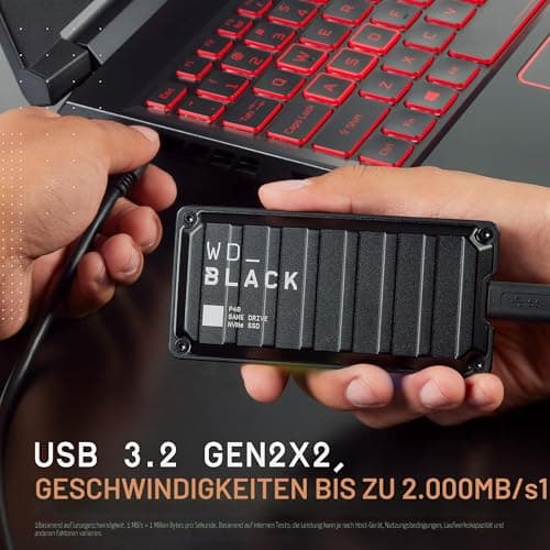 WD_BLACK P40 Game Drive SSD 1 TB externe SSD (WD_BLACK Dashboard, 2.000 MB/s Lesen/Schreiben, SuperSpeed USB 3.2 Gen2x2, 5 Jahre Garantie) Schwarz - auch kompatibel mit PC, Xbox und PS5 Bild 8
