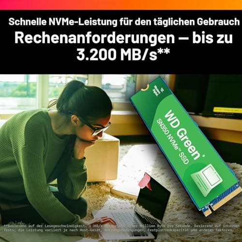 WD Green SN350 1TB NVMe Internal SSD Solid State Drive - Gen3 PCIe, QLC, M.2 2280, Up to 3,200 MB/s Bild 7