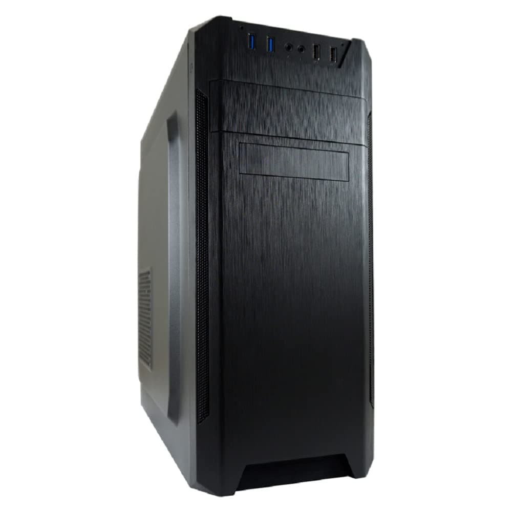 LC-POWER LC-7040B Midi-Tower Gehäuse | ATX, Micro-ATX & Mini-ITX | 360 mm GPU Support | 145 mm CPU-Kühler | USB 3.2 & USB 2.0 | Schwarz mit gebürsteter Aluminiumfront Bild 2
