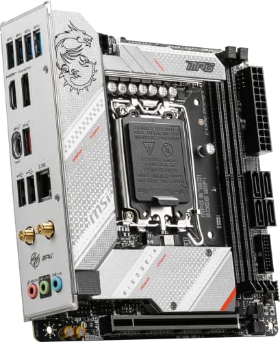 MSI MPG B760I Edge WiFi-Gaming-Motherboard (unterstützt Intel Prozessoren der 12. / 13. Generation, LGA 1700, DDR5, PCIe 5.0, M.2, 2,5 Gbit/s LAN, USB 3.2 Gen2, Wi-Fi 6E, Mini-ITX) Bild 8