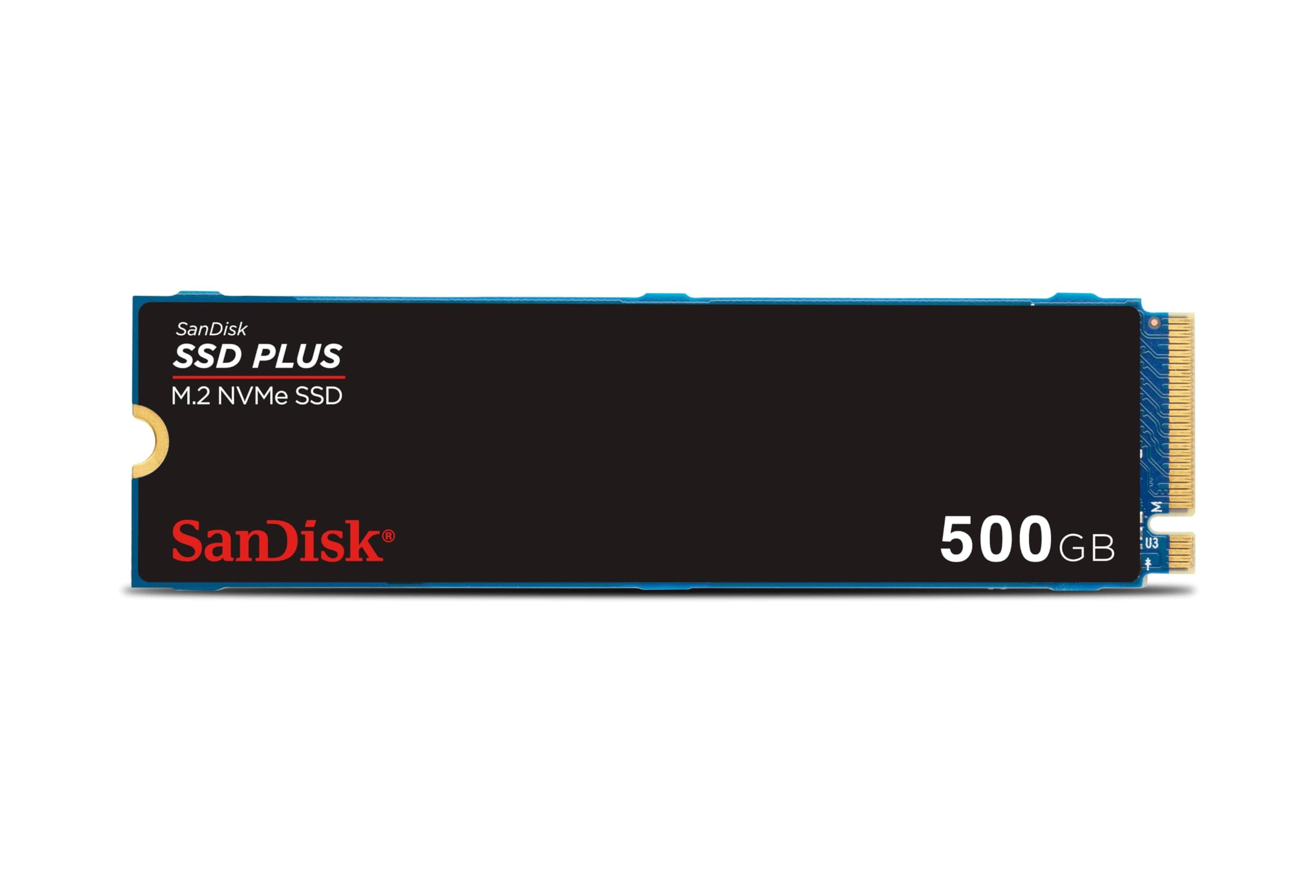 SanDisk SSD PLUS M.2 NVMe SSD 500 GB (M.2 2280, PCIe Gen 3.0, einfache Installation, Western Digital Dashboard, 3 Jahre Garantie) SSD Plus 500 GB NVMe SSD