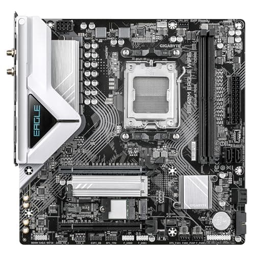 GIGABYTE B840M Eagle WIFI6 Mainboard – AMD Ryzen 9000 Prozessoren, 5+2+2 Phasen VRM, bis zu 7600 MHz DDR5 (O.C.), 1 x M.2 PCIe 4.0 + 1 x M.2 PCIe 3.0, Wi-Fi 6, 2.5 GbE LAN, USB 3.2 Gen 1 Bild 4