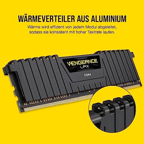 Corsair VENGEANCE LPX DDR4 RAM 32GB (2x16GB) Bis zu 3600MHz CL18 AMD Ryzen Computerspeicher – Schwarz (CMK32GX4M2Z3600C18) Bild 8