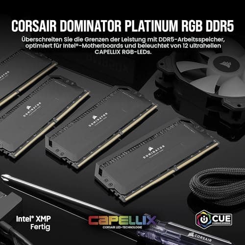 CORSAIR Dominator Platinum RGB DDR5 RAM 64GB (4x16GB) Bis zu 6400MHz CL32-40-40-84 1.40V Intel XMP 3.0 Desktop-Arbeitsspeicher – Schwarz (CMT64GX5M4B6400C32) Bild 4