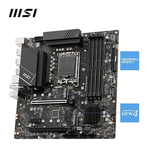 MSI PRO B760M-A WiFi Motherboard, Micro-ATX - Für Intel Core Prozessoren der 12., 13. & 14. Generation, LGA 1700 - DDR5 Memory Boost 6800+MHz/OC, PCIe 4.0 x16 Slot, M.2 Gen4 Slots, 2.5G LAN, Wi-Fi 6E Bild 6