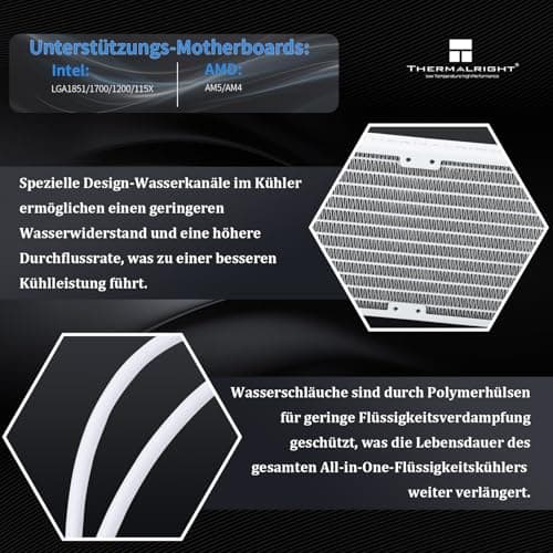 Thermalright Frozen Edge 240 White Flüssig-CPU-Wasserkühler mit 120mm PWM-Lüfter,240 weiß Cold Row Spezifikation,Integrierter Wasserkühlkörper für AMD/AM4/AM5,Intel LGA1700/1150/1151/1200/1851 Bild 8