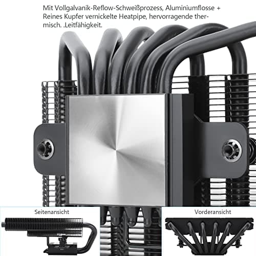 Thermalright AXP120-X67 BLACK ARGB Low-Profile-CPU-Luftkühler mit recht 120-mm-TL-C12015B-S PWM-Lüfter, 6 Heatpipes, 67 mm Höhe, für AM4/AM5/Intel LGA 1700/1851/1150/1151/1155/1200/2011 AXP120 X67 BLACK ARGB Bild 8