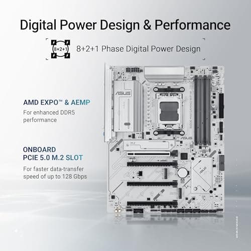 ASUS B650E MAX Gaming WiFi W Mainboard Sockel AMD AM5 (Ryzen 9000, DDR5 Speicher, PCIe 5.0, 3X M.2, WiFi 6E, BIOS Flashback, Aura Sync, CEC Tier II) Bild 6