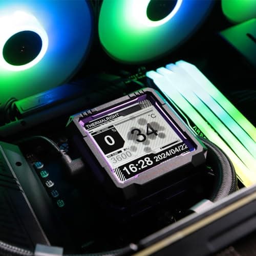 Thermalright TR FW PRO 360 ARGB Black CPU-Wasserkühler mit PWM-Lüfter, 2000RPM, 2,73 Zoll Magnetischer IPS-LCD-Bildschirm mit 320 * 320 Auflösung, für AM5/Intel 1851/1700 Schwarz-FW PRO 360 ARGB BLACK Bild 4