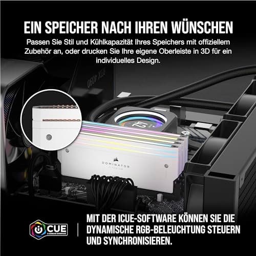 CORSAIR Dominator Titanium RGB DDR5 RAM 64GB (2x32GB) Bis zu 6400MHz CL32 Intel XMP 3.0 Desktop-Arbeitsspeicher – Weiß (CMP64GX5M2B6400C32W) 64GB (2x32GB) Weiß Bild 8