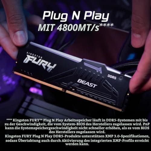 Kingston FURY Beast Schwarz RGB EXPO 16GB 6400MT/s DDR5 CL32 DIMM Desktop Gaming Speicher Einzelnes Modul - KF564C32BBEA-16 Bild 6