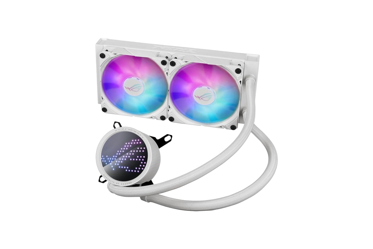 ASUS ROG Ryuo III 240 ARGB White Edition All-in-One-Flüssig-CPU-Kühler (2x adressierbare 120 mm ARGB Radiatorlüfter, Anime Matrix-LED-Display, Intel LGA 1700, 115x, 1200 & AM4, AM5-Sockel, weiß) Bild 7
