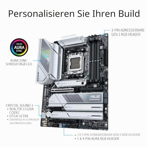 ASUS Prime X670E-PRO WiFi Gaming Mainboard Sockel AMD AM5 (Ryzen 7000, ATX, PCIe 5.0,USB 3.2 Gen 2 Typ-C, Aura Sync RGB-Beleuchtung) + Ryzen 9 7900X Prozessor, 12 Kerne/24 Threads, Zen 4 Architektur, Bild 8