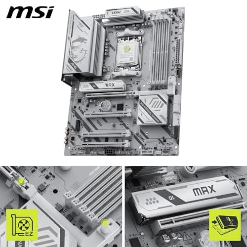 MSI MAG B850 Gaming Plus MAX WiFi Mainboard, ATX - Unterstützt AMD Ryzen 9000/8000/7000 Prozessoren, AM5, DDR5 Memory Boost (bis zu 8200+ MT/s OC), PCIe 5.0 x16, M.2 Gen5, Wi-Fi 7, 5G LAN Bild 6