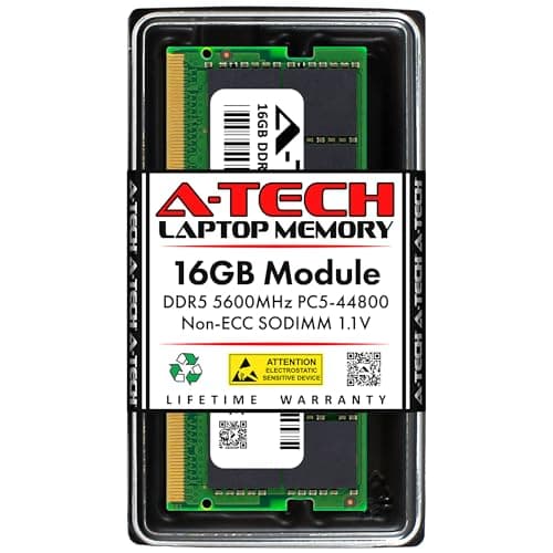 A-Tech RAM-Speicher-Upgrade-Modul (16 GB, DDR5, 5600 MHz, PC5-44800, CL46, SODIMM, 1,1 V, Non-ECC, ungepuffert, SO-DIMM, 262-polig) 16GB DDR5 5600 MHz Bild 2