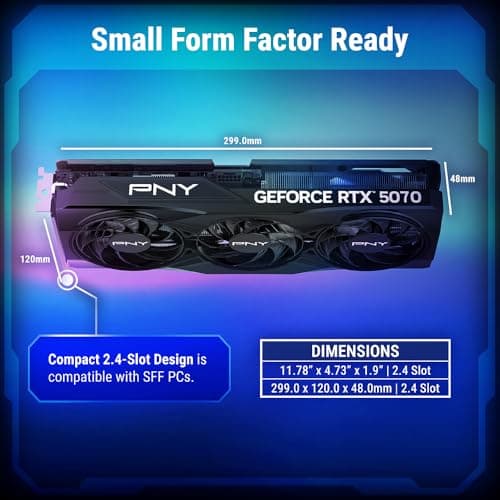 PNY GeForce RTX™ 5070 12GB OC Triple Fan Grafikkarte DLSS 4 VCG507012TFXPB1-O OCTriple Fan Bild 5