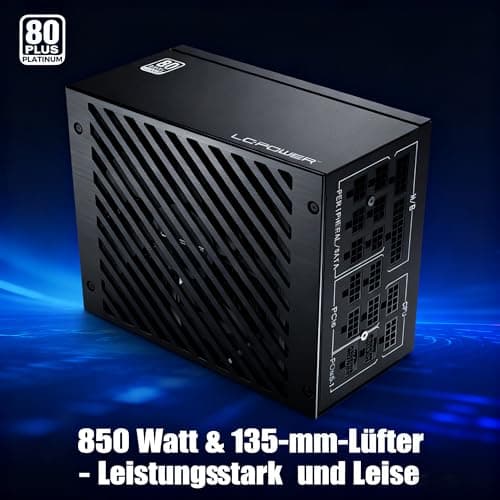 LC-POWER Platinum Pro 850W Netzteil PC, 80 Plus Platinum Effizienz (92%), ATX 3.1 Netzteil, PCIe 5.1 Kompatibel, Vollmodular, 135mm Lüfter, 10 Jahre Garantie, Gaming Netzteil Platinum 850W V3.1 Bild 4