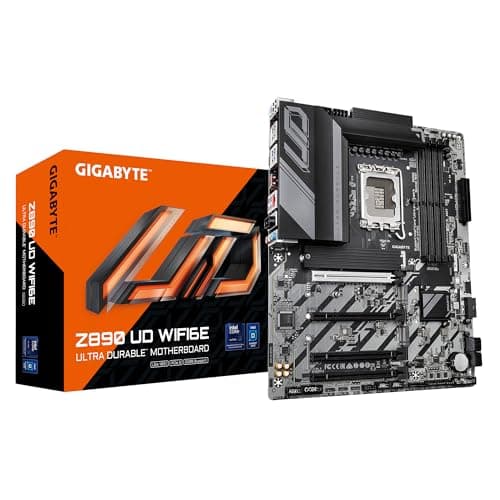 GIGABYTE Z890 UD WIFI6E Motherboard - Unterstützt Intel Core Ultra (Serie 2) CPUs, 12+1+2 Phasen VRM, bis zu 8800MHz DDR5 (OC), 1xPCIe 5.0 + 2xPCIe 4.0, Wi-Fi 6E, 2.5GbE LAN, Thunderbolt 4