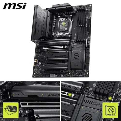 MSI MAG X870E Tomahawk MAX WiFi Mainboard, ATX - Unterstützt AMD Ryzen 9000/8000 / 7000 Prozessoren, AM5 - DDR5 Memory Boost (bis zu 8400+ MT/s OC), PCIe 5.0 x16, 2X M.2 Gen5, Wi-Fi 7, 5G LAN Bild 6