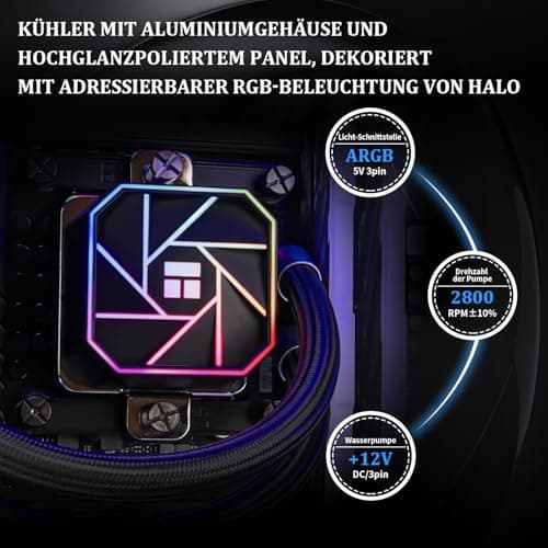 Thermalright AQUA ELITE 360 V3 Flüssig-CPU-Kühler, 360 Kühlreihen, 3 x 120mm PWM-Lüfter, S-FDB-Lager, für AMD/AM4/AM5, Intel LGA1150/1151/1200/2011/1700/1851, Desktop CPU-Kühler AIO Bild 6
