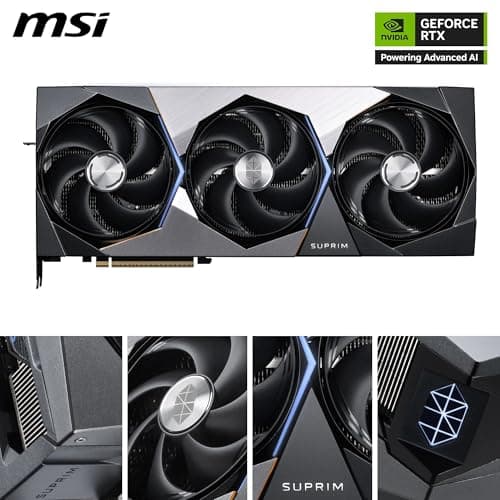 MSI GeForce RTX 5090 32G SUPRIM SOC — 32GB GDDR7 (28Gbps/512-bit), PCIe 5, Boost: 2565 MHz, HDMI 2.1b, DisplayPort 2.1b Bild 3