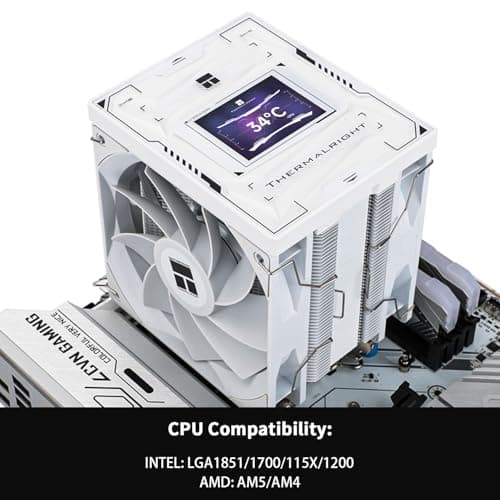 Thermalright Burst Assassin 120 Vision CPU-Kühler mit 6,1 cm (2,4 Zoll) 320 x 240 Auflösung IPS-Display, LCD-Bildschirm, Doppel-CPU-Lüfter, Computer-CPU-Luftkühlung für LGA1700/1851, AM4/AM5,6 Bild 8