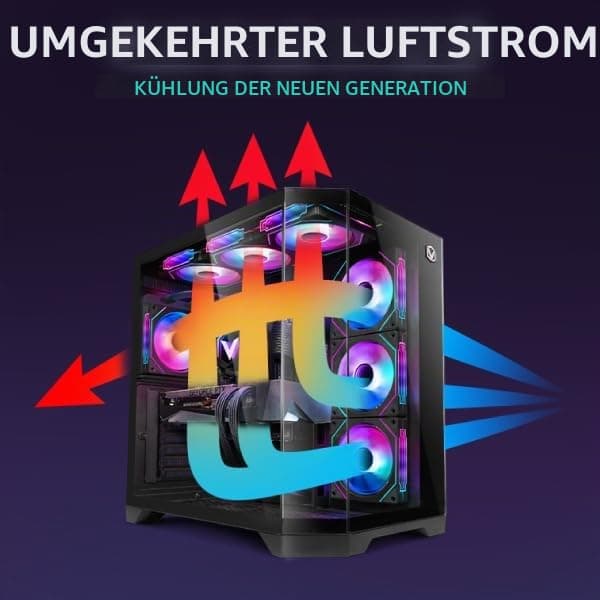 Vibox IX-554 Gaming PC • AMD Ryzen 7 9800X3D 8-Kern • Nvidia RTX 5070 12GB • 32GB RAM • 1TB SSD • Windows 11 • WLAN 6 + Bluetooth 5.4 • Noir RTX 5070 Schwarz Bild 4