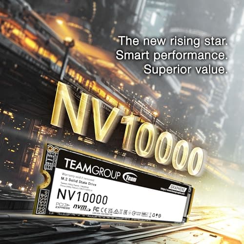 TEAMGROUP NV10000 2TB SLC Cache NVMe PCIe 5.0 Gen5x4 M.2 2280 Laptop Desktop SSD Lese-/Schreibgeschwindigkeit bis zu 10.000/8500MB/s TM8FGP002T0C101 Bild 4