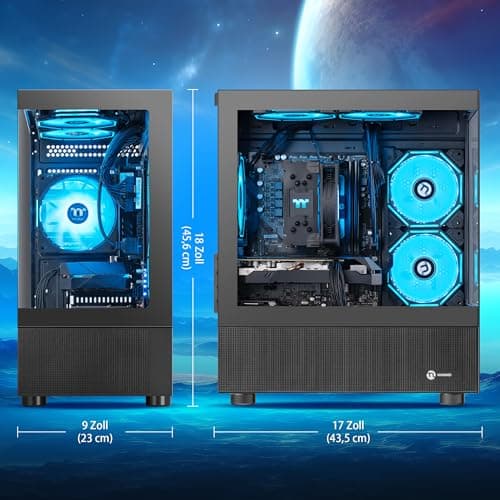NINGMEI Gaming-PC Desktop, Intel Core i5 12400F mit 2,5 GHz, 6 Kerne / 12 Threads (bis zu 4,4 GHz), GeForce RTX 5060 8 GB, 16 GB DDR4-RAM, 1 TB NVMe-SSD, 650W-Netzteil, WiFi, Windows 11 Home 64-Bit I5 12400F | 5060-Schwarz Bild 4