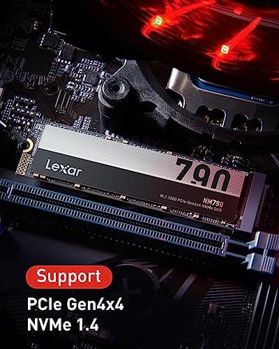 Lexar NM790 2TB Interne SSD, M.2 2280 PCIe Gen4x4 NVMe 1.4 , Bis zu 7400MB/s Lesen, 6500MB/s Schreiben, Solid-State-Laufwerk für PS5, PC, Laptop und Gamer (LNM790X002T-RNNNG) Bild 6