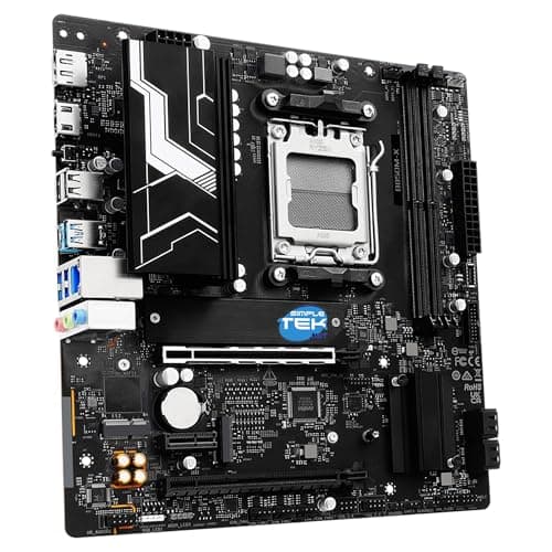 SIMPLETEK - Motherboard Micro ATX Socket AM5 Chipsatz B850 Unterstützung DDR5, 1x HDMI, 1x DIsplayPort, 1x USB-C, 2x M.2, LAN 2.5G und PCIe 5.0 Bild 2