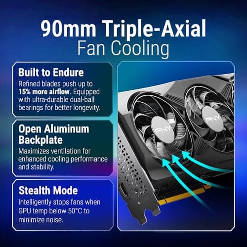 PNY GeForce RTX™ 5070 12GB OC Triple Fan Grafikkarte DLSS 4 VCG507012TFXPB1-O OCTriple Fan Bild 7