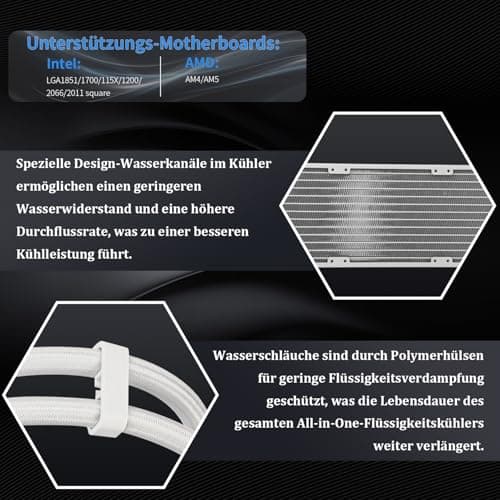 Thermalright TR Wonder Vision 360 UB ARGB Weißer CPU-Wasserkühler,6,67-Zoll magnetisch gekrümmter Bildschirm mit 2400x1080 Auflösung, AMOLED-Bildschirm, flüssiger CPU-Kühler für AM4/AM5,lga1700/1851 Weiß-WV360 UB ARGB WHITE Bild 7
